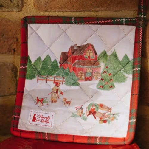 Cartolina di Natale doble cara Nuvole di Stoffa 18x18 - 2 versiones 5 presina cartolina di natale