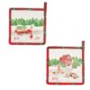 Portamacetas navideñas de doble cara " Cartolina di Natale " Nuvole di Stoffa 18x18 - 2 versiones