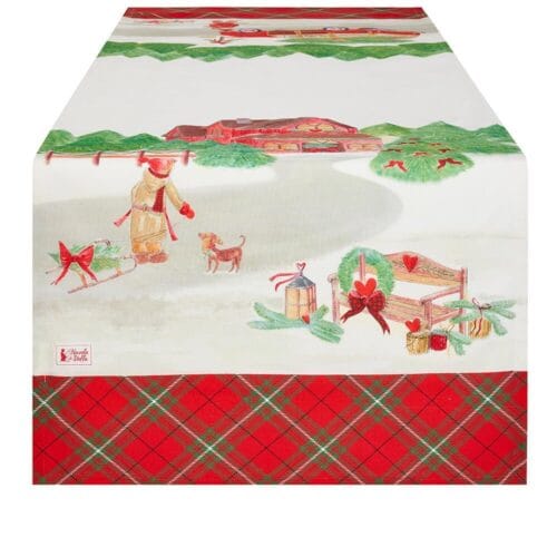 Runner in Cotone - 150x50 cm - Collezione "Cartolina di Natale" di Nuvole di Stoffa