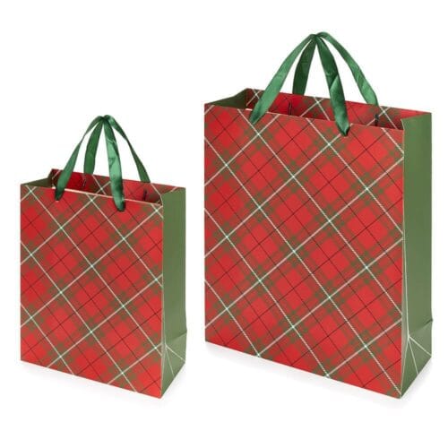 Nuvole di Stoffa Shopper in carta tartan Cartolina di Natale - 2 modelli