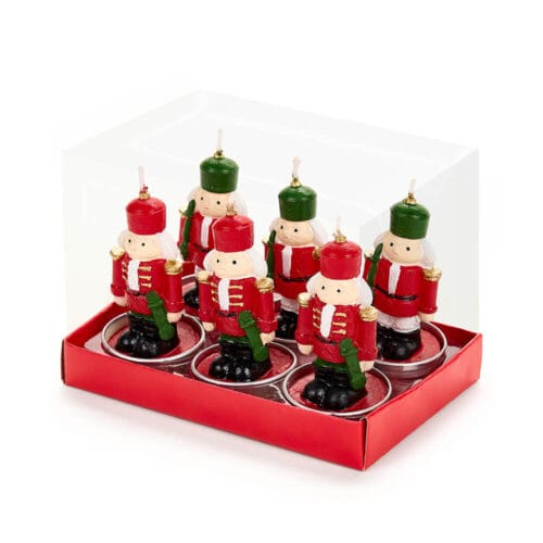 Set da 6 Tealight Soldatino - Collezione Cartolina di Natale
