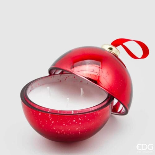 Alternative view of Bougie sphérique EDG en verre rouge à l'essence d'Ambre