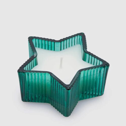 EDG Candela in vetro verde a forma di Stella essenza cedro 6 ore