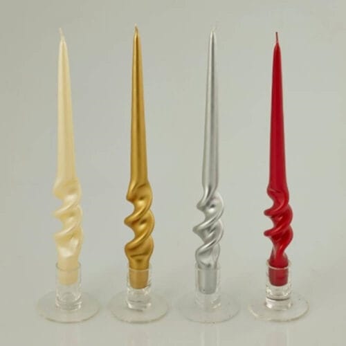 Alternative view of Bougie torsadée spirale rouge EDG 29 cm