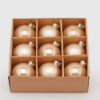 EDG Scatola 9 Palline in vetro platino diametro 6 cm