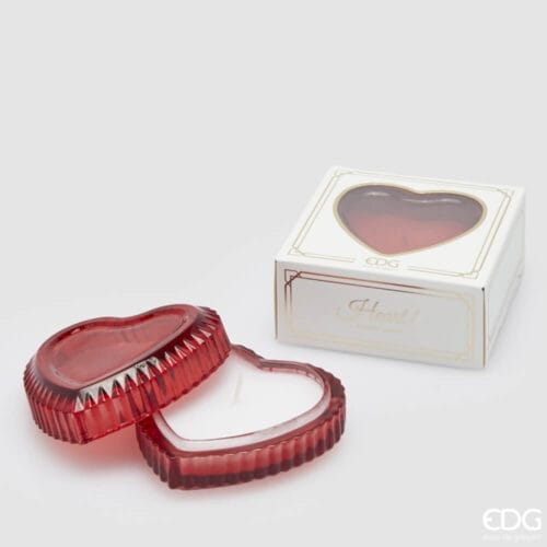 Alternative view of EDG Candela in vetro rosso forma di cuore essenza Princess