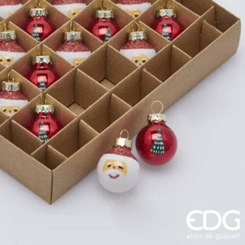 Alternative view of EDG Scatola di 40 micro Palline di Natale Babbo Natale e Alberi diametro 2 cm