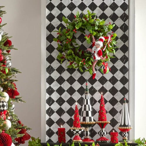 Couronne de houx et de baies 50 cm EDG Enzo De Gasperi 7 ghirlanda con bacche edg