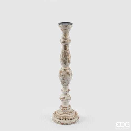 Porta cero Romance in legno, altezza 70 cm e diametro 19 cm, decorazione vintage in legno del marchio EDG.
