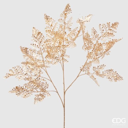 Ramo di Felce Dorato H 100 cm EDG con foglie dorate intricate.