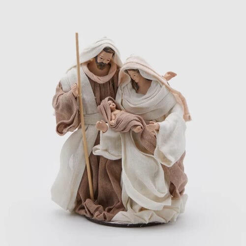 EDG Natività con base colori neutri H 17 cm