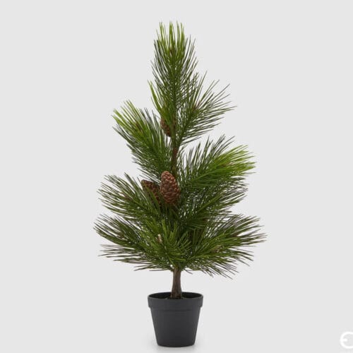 Pino Mugo Artificiale con Pigne in Vaso - Decorazione Interna Alta 70 cm