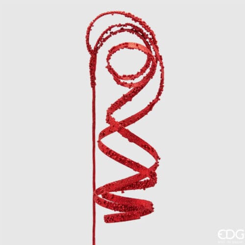 Ramo Filante Rosso Glitterato EDG H 120 cm