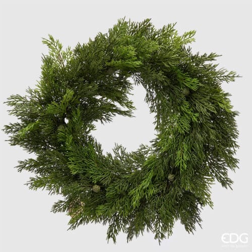 Corona di Thuja con Bacche di Enzo De Gasperi - Corona di 50 cm con bacche realistiche