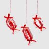 Decorazione Natalizia Caramella in Vetro di Enzo De Gasperi - Set di tre caramelle rosse