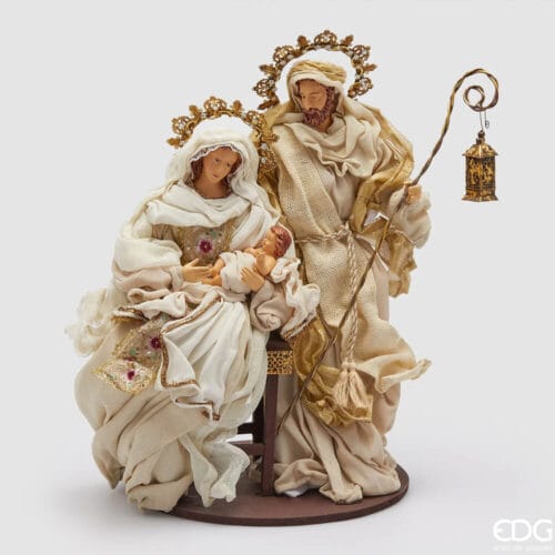 Natività con base EDG, altezza 50 cm, decorazione natalizia elegante.