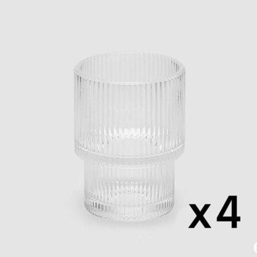 Lot de 4 verres tumbler rayés EDG
