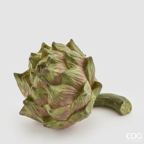 Carciofo decorativo in resina EDG con dettagli realistici e sfumature naturali