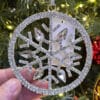 Décoration à suspendre flocon de neige avec paillettes 8 cm
