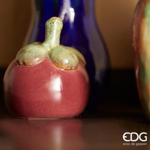 Alternative view of Vase aubergine à fleur unique EDG