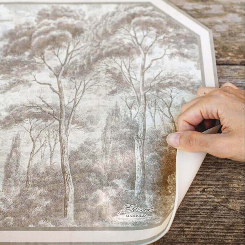 Blanc Mariclò Set de table en vinyle Toile de Jouy 43x33 cm 2 Blanc Mariclò Set de table en vinyle Toile de Jouy 43x33 cm – Image 2