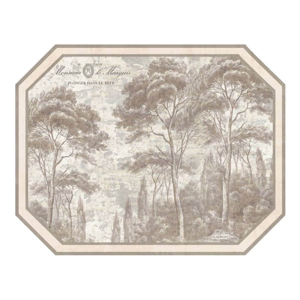 Blanc Mariclò Set de table en vinyle Toile de Jouy 43x33 cm 1 Tovaglietta in vinile 43x33 cm, resistente e dal design pratico.