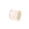 Set di 4 portatovaglioli in porcellana con fantasia floreale pastello e bordi rosa, presentato in una scatola regalo. Collezione Dorothy di Nuvole di Stoffa.