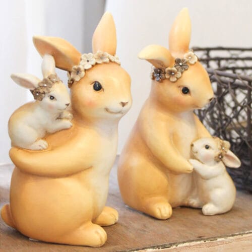 Nuvole di Stoffa Lapin et lapin en résine 12,5 cm – Image 2