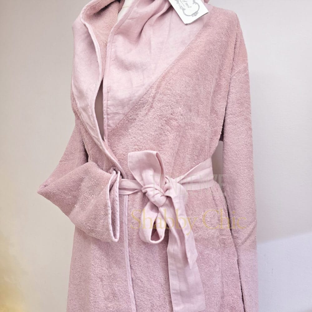 Chez Moi Peignoir Femme Col Châle Corinzio Rose Antique L – Image 3