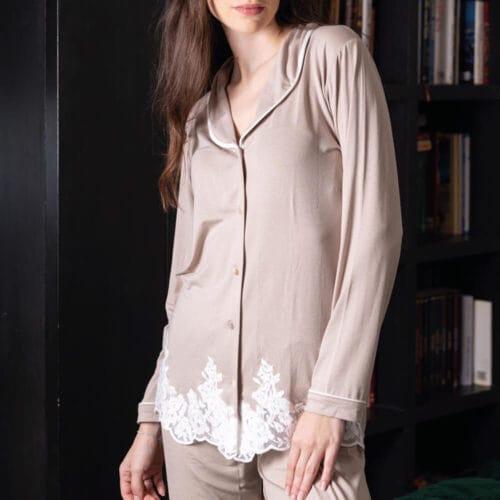 Alternative view of Chez Moi Pigiama Marguerite Sciallato Beige