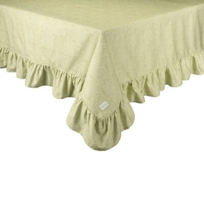 Nuvole di Stoffa Tovaglia con Balza Flower Garden Verde Salvia 190x250 cm
