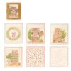Set di 6 spugnette da cucina con decorazioni della collezione "La Vie En Rose", illustrazioni romantiche, misure 17,2x19,4 cm.