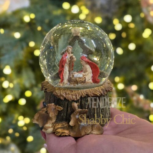 Boule de Niege Sacra Famiglia EDG h 13 cm