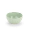 Ciotola in ceramica verde chiaro con bordo decorato a scanalature, design shabby chic di Nuvole di Stoffa.