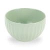 Insalatiera in stoneware verde chiaro della collezione Demetra, design elegante e raffinato, ideale per servire insalate e arricchire la tavola.