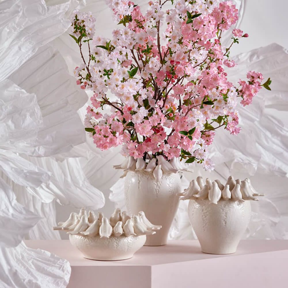 EDG Vaso Colombi in Ceramica Bianca H26 D32 3 EDG Vaso Colombi in Ceramica Bianca H26 D32 - immagine 3