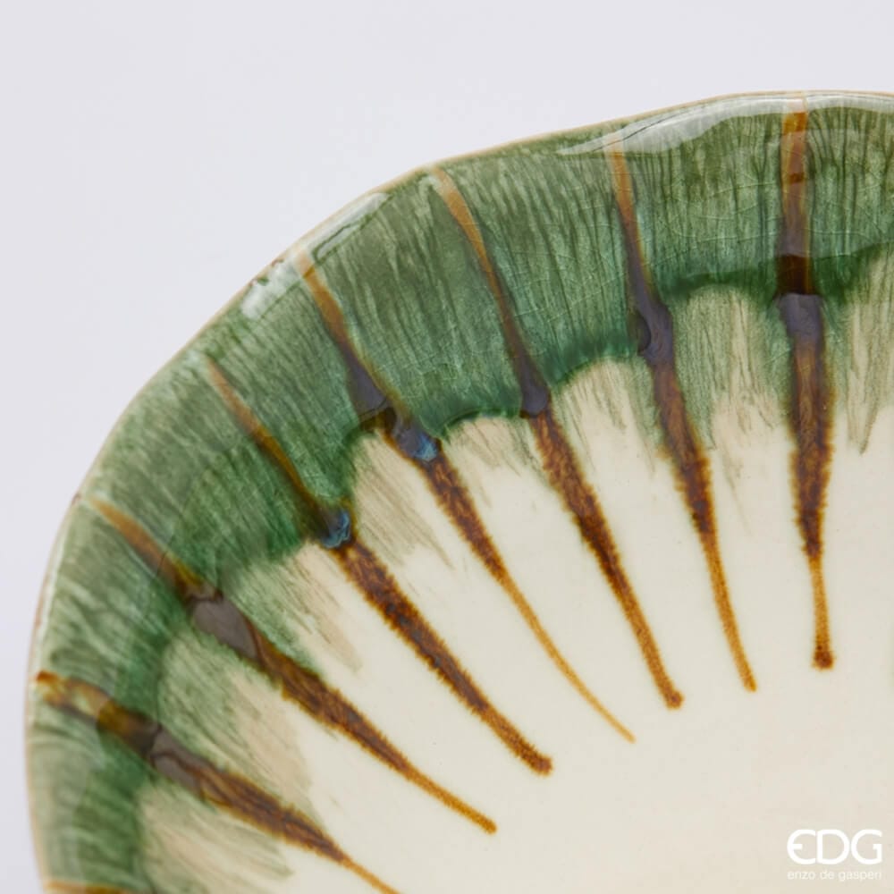 EDG Ciotola in Ceramica Verde e Crema H11 D21,5 2 EDG Ciotola in Ceramica Verde e Crema H11 D21,5 - immagine 2