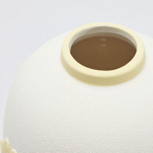 EFISPSS Set Di 3 Vasi In Ceramica Bianca Con Sottovaso Integrato - Ideali Per Pi Grasse E Fiori - Regalo Casa (Misure: 4,2 / 5,2 / 6,2 Pollici)