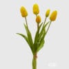 EDG Bouquet 5 Tulipes Jaunes et Vertes H 40 cm