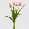 EDG Bouquet 5 Tulipani Rosa Cipria H 40 cm
