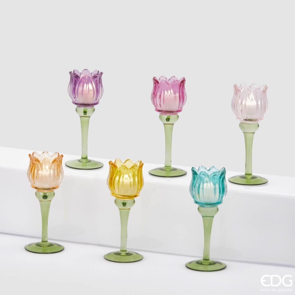 Bougeoir Tulipe EDG H 19 P 8 cm - 6 Couleurs – Image 4