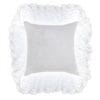 Cuscino Blanc Mariclo Dentelle in cotone bianco, decorato con delicate gale in pizzo.