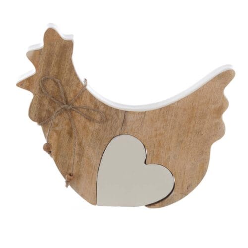 Blanc Mariclò Decorazione Gallina con Cuore Estraibile 18 cm