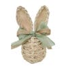 Coniglietto decorativo Blanc MariClo in corda intrecciata con fiocco verde, design compatto e dettagli naturali.