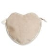 Mathilde M. Pochette Coeur Velours Beige 20x23 cm
