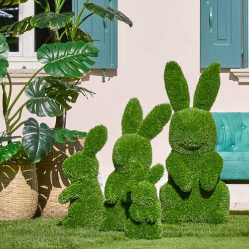 EDG Décoration d'herbe topiaire "Lapin" H48 cm – Image 2