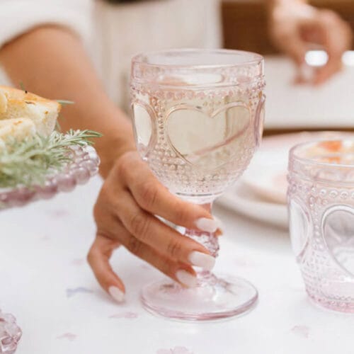 Calice Heart in Vetro Rosa La Vie en Rose – Eleganza Romantica