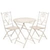 Set tavolo e 2 sedie in metallo avorio shabby chic Nuvole di Stoffa