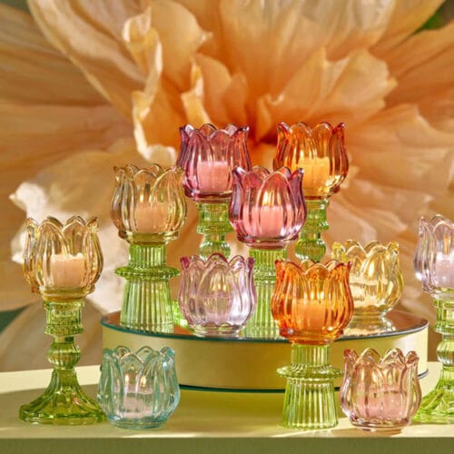 EDG Bougeoir Tulipe en verre H14 D7 Printemps – Image 2