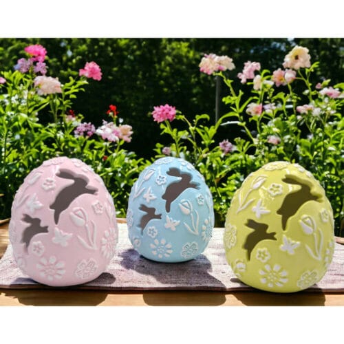 Uovo in Ceramica con Luce – Decorazione Pasquale
